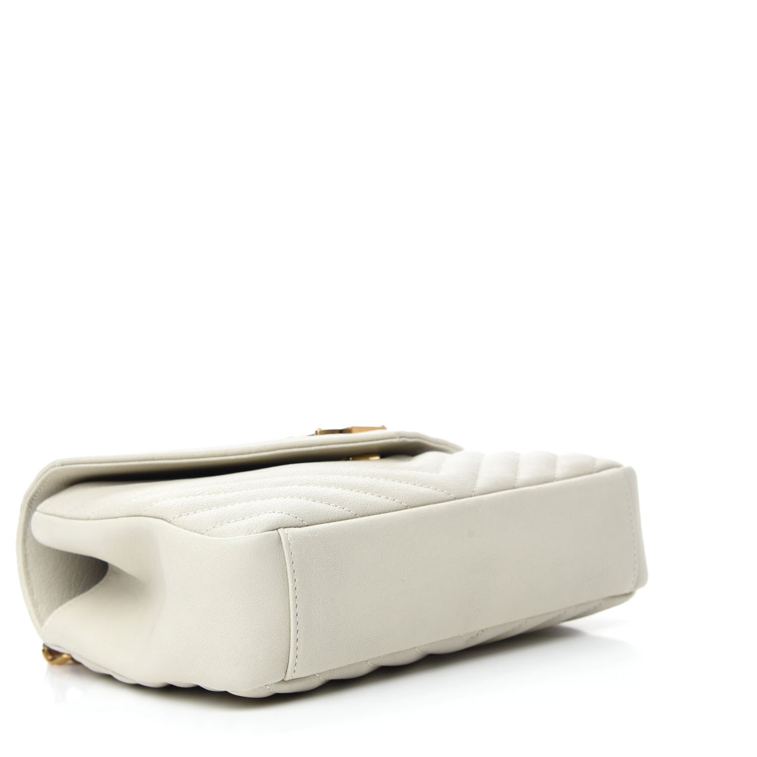 Saint Laurent Sheepskin Matelasse Chevron Monogram Medium College Bag Crema Soft 4 of 11