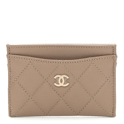 Chanel Caviar Quilted Card Holder Dark Beige 1 of 9