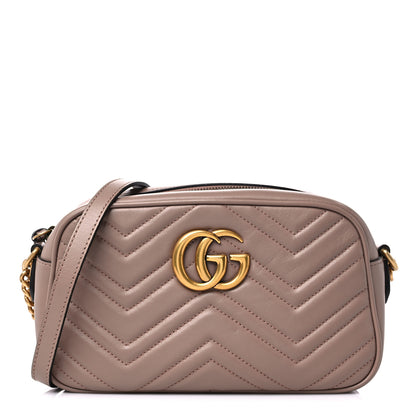 Gucci Calfskin Matelasse Small GG Marmont Chain Shoulder Bag Porcelain Rose 1 of 10