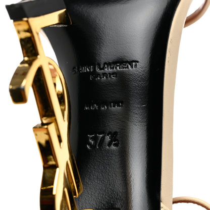 Saint Laurent Calfskin Opyum Sandals 37.5 Real Beige 8 of 11