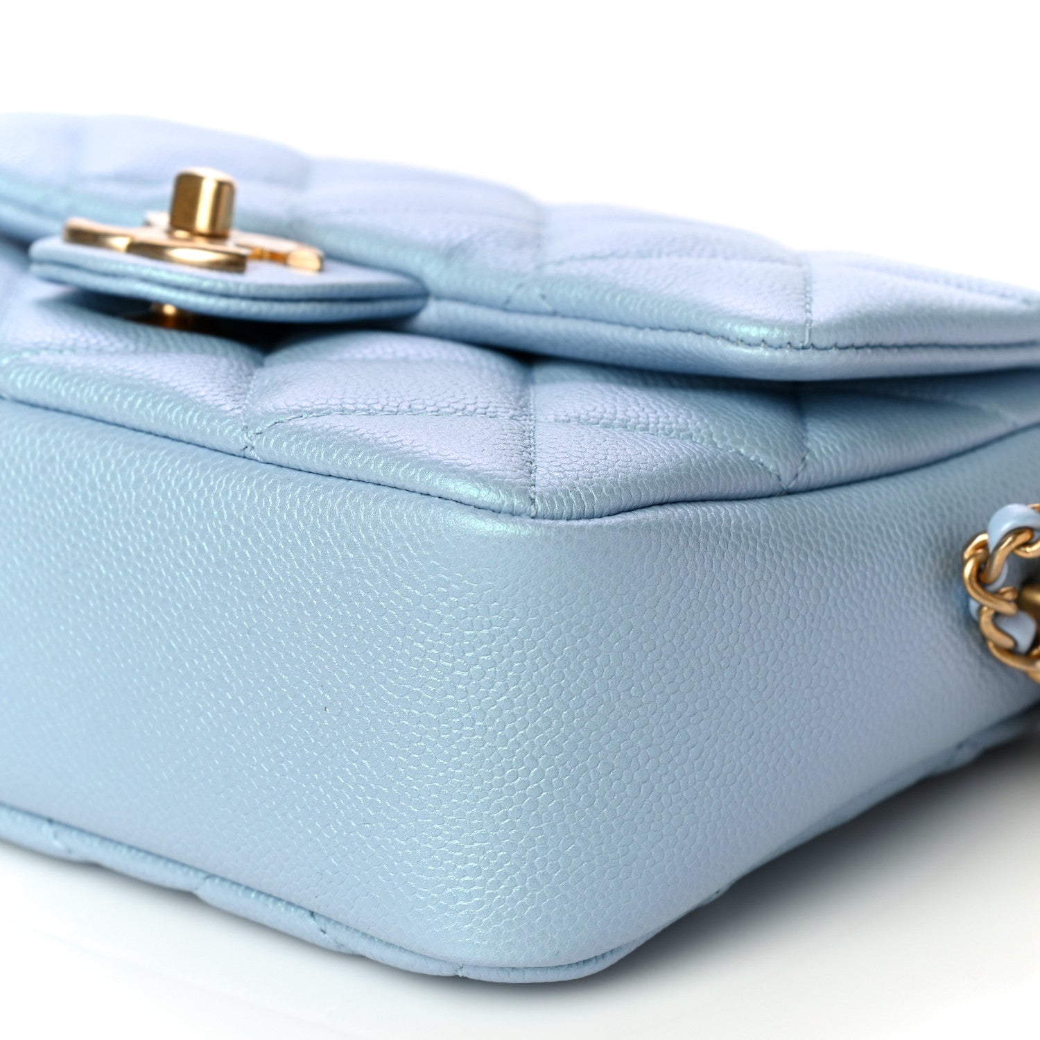 Chanel Iridescent Caviar Quilted Mini My Perfect Flap Light Blue 12 of 13