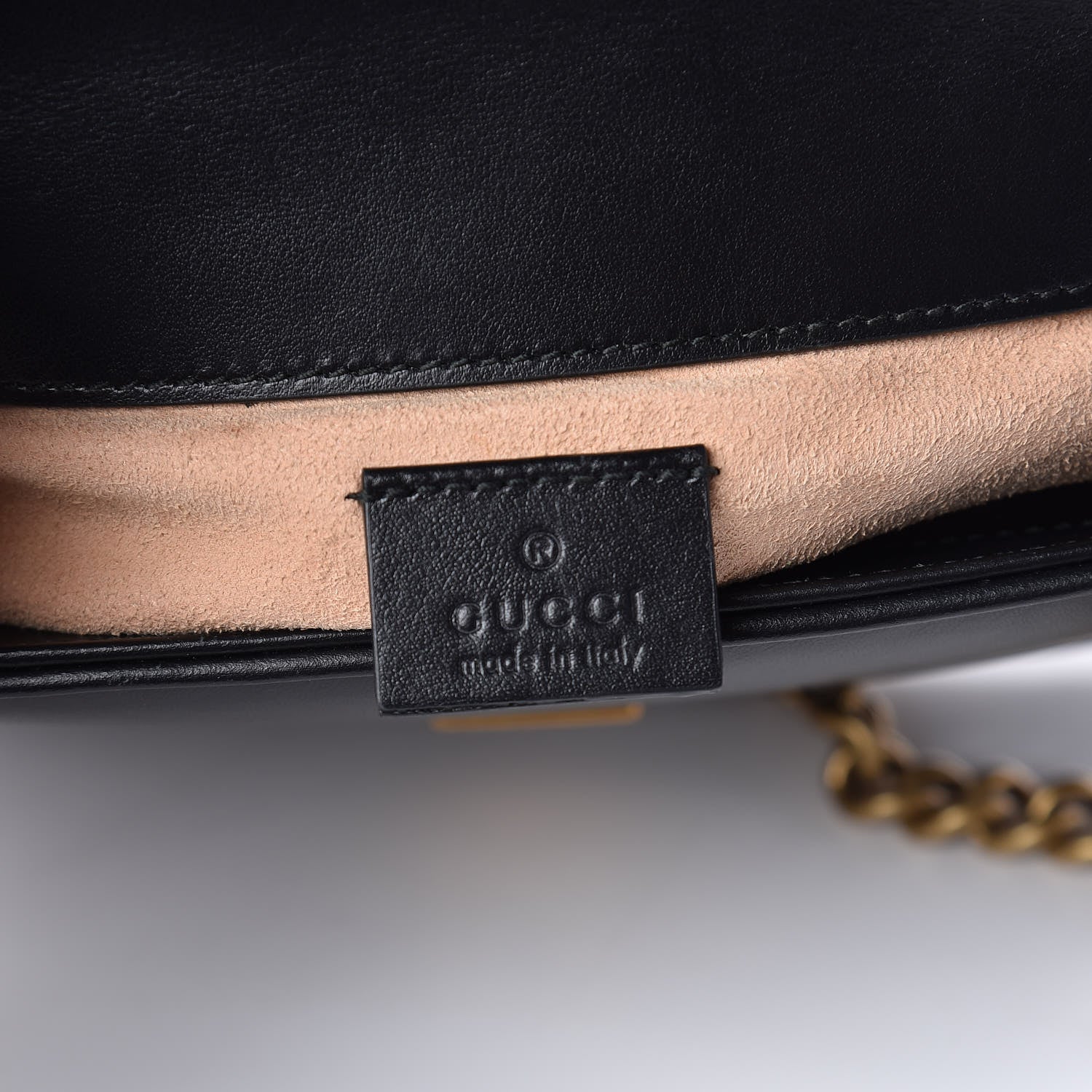 Gucci Calfskin Matelasse Mini GG Marmont Top Handle Shoulder Bag Black 8 of 10