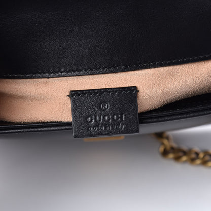 Gucci Calfskin Matelasse Mini GG Marmont Top Handle Shoulder Bag Black 8 of 10