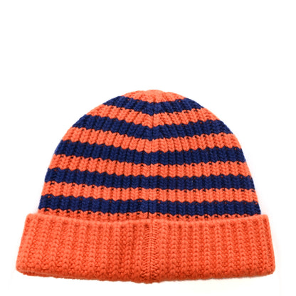 Gucci Wool Knit Bee Embroidered K2 Beanie Hat 58 Orange Blue 3 of 6