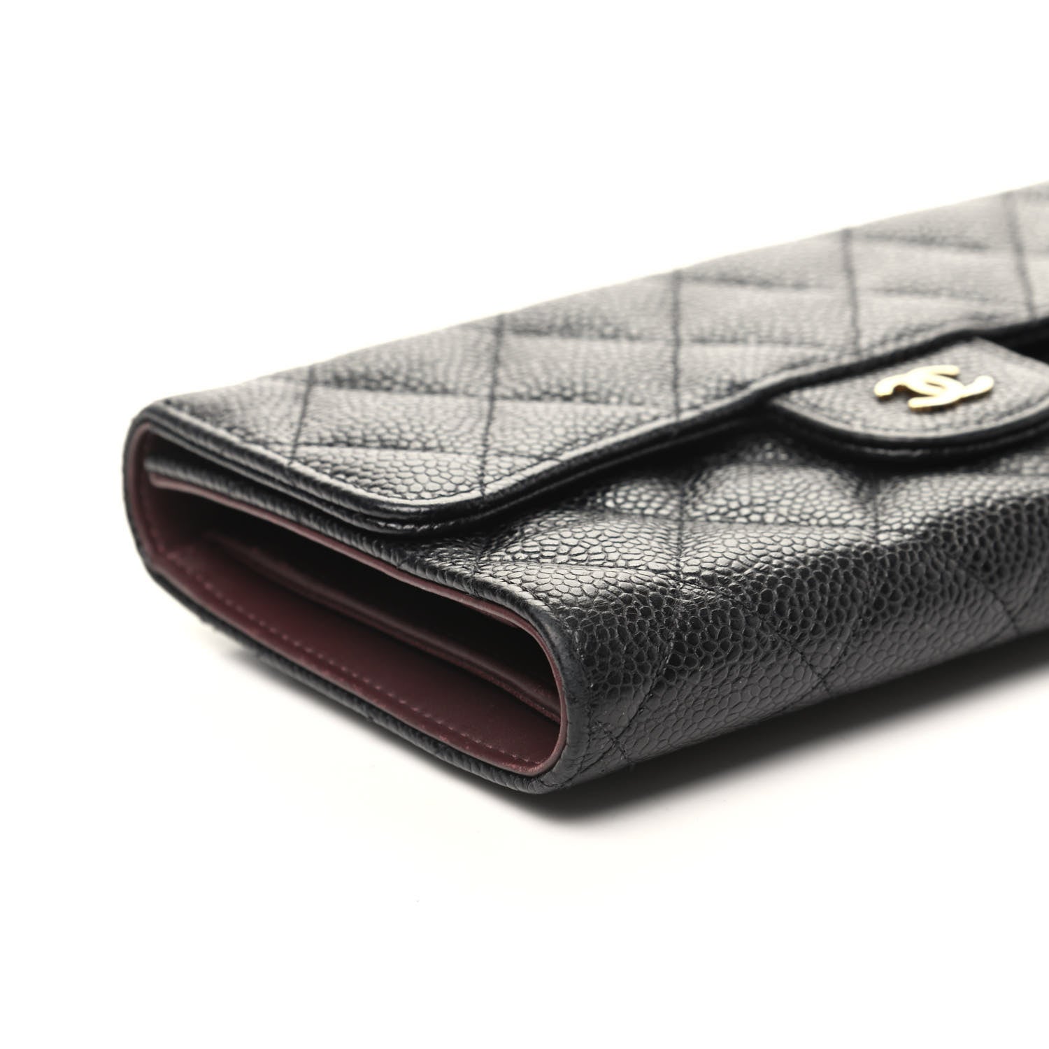 Chanel Caviar Quilted Long Flap Wallet Black 8 of 9