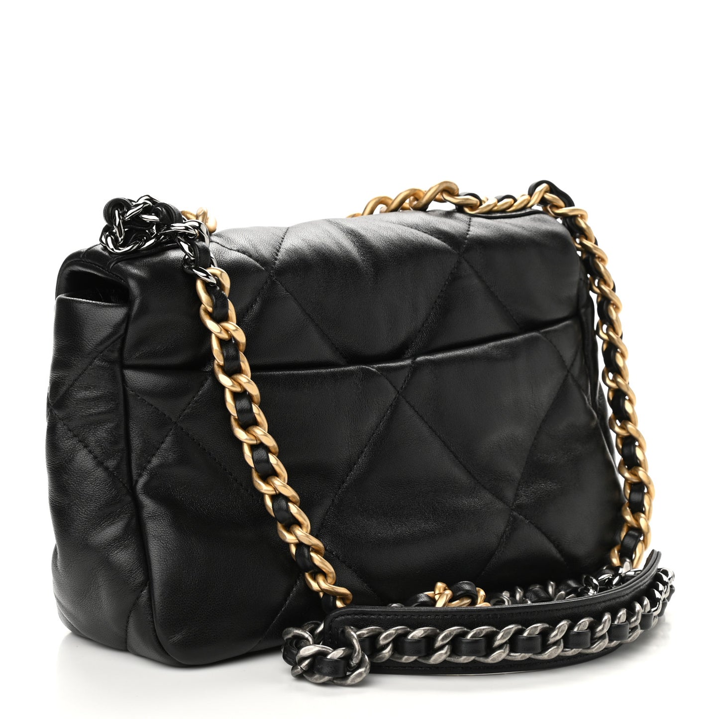 Lambskin Quilted Medium Chanel 19 Flap Black