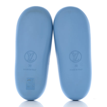 Louis Vuitton Rubber Monogram Embossed Sunbath Flat Mule 36 Blue 5 of 8