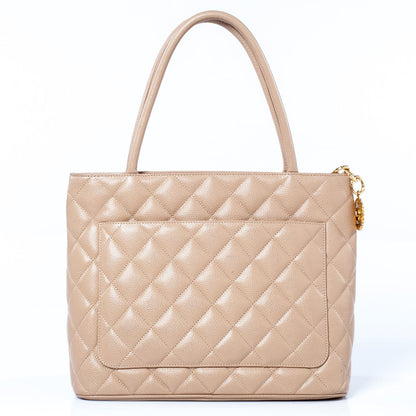 Chanel Caviar Quilted Medallion Tote Light Beige 4 of 9