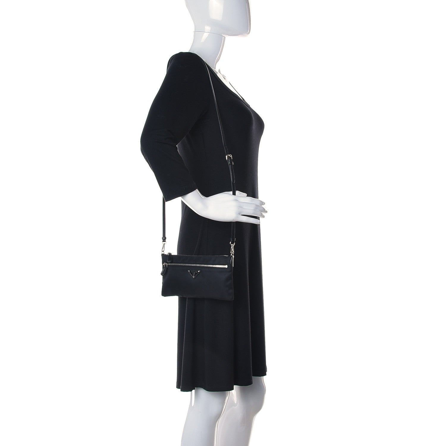 Prada Tessuto Nylon Crossbody Black 2 of 9