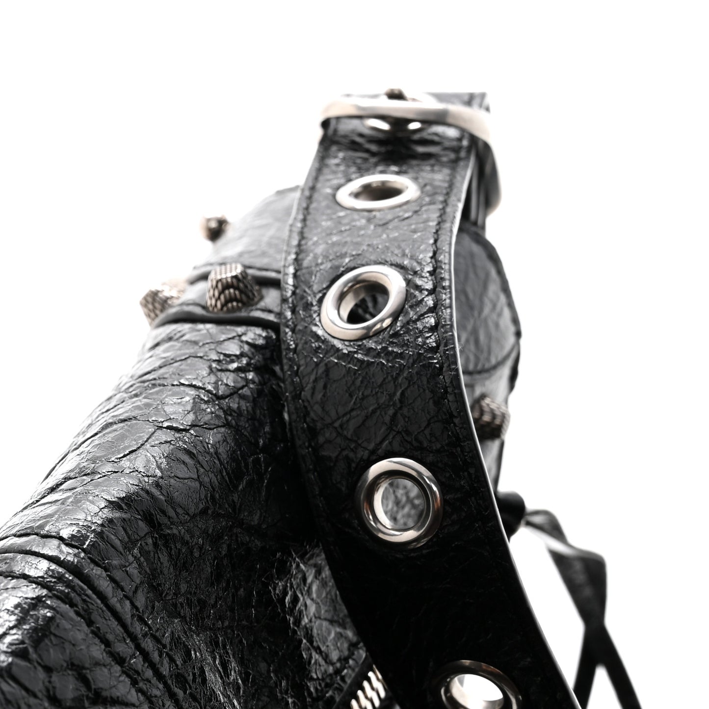 Agneau Arena XS Piercing Le Cagole Flap Bag Black