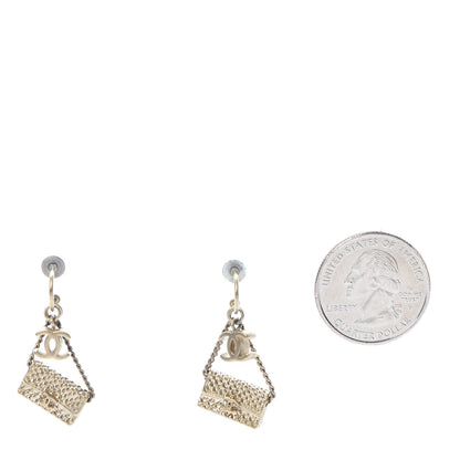 Chanel CC Flap Bag Drop Earrings Gold 2 of 4