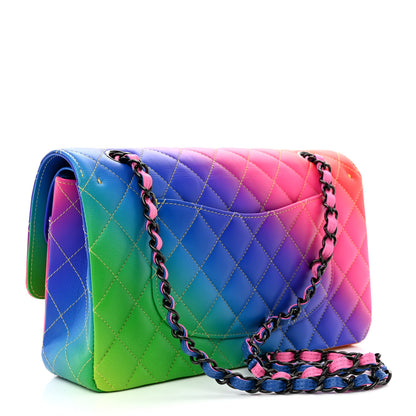 Chanel Calfskin Quilted Medium Rainbow Double Flap Multicolor 3 of 11