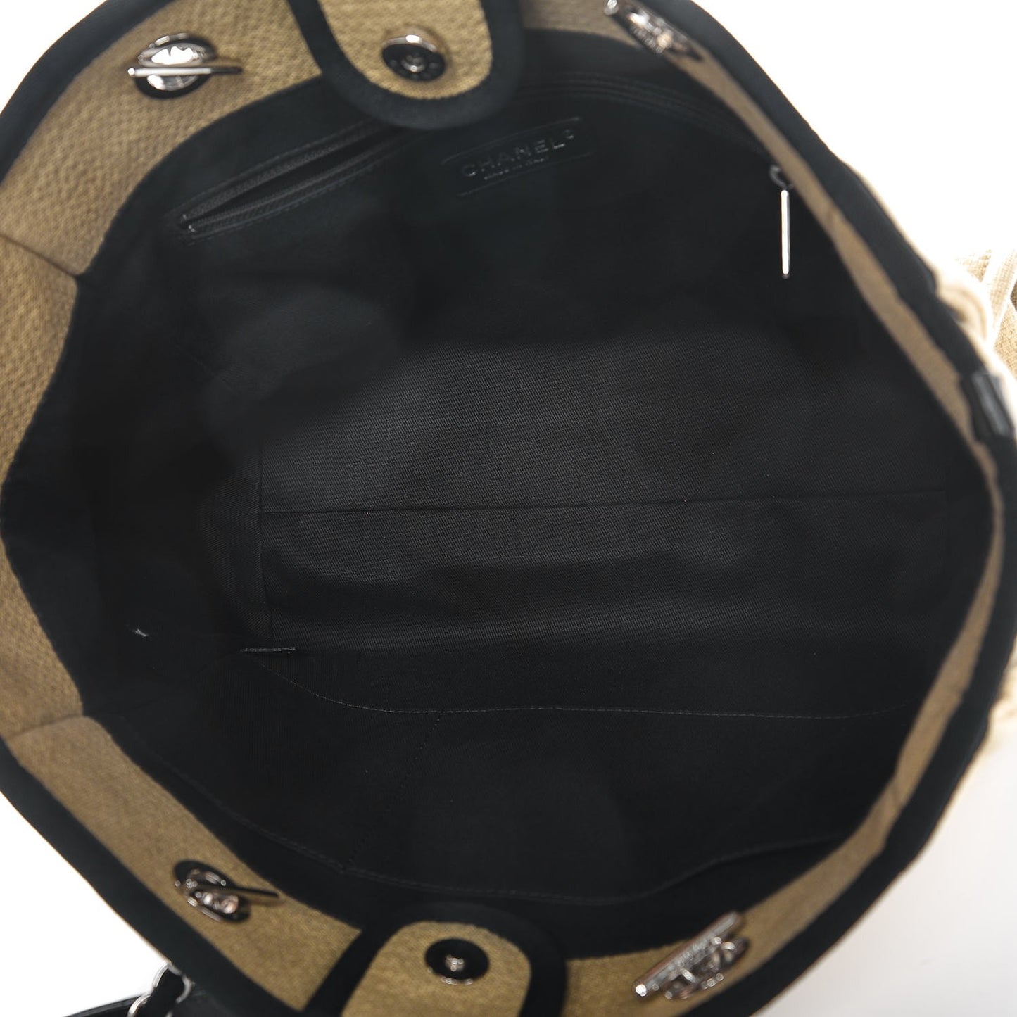 Canvas Small Deauville Tote Beige Black