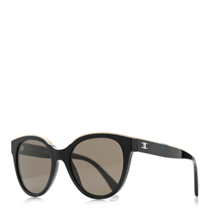 Chanel Acetate CC Butterfly Sunglasses 5414 Black Beige 1 of 8
