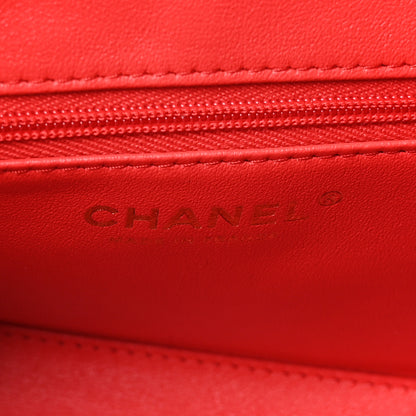 Chanel Raffia Fringe Nano Kelly Shopper Red Beige Black 6 of 11