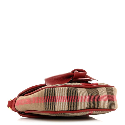 Burberry Calfskin Heart Print House Check Crossbody Beige 4 of 14