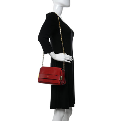 Chloe Lambskin Medium Elle Chain Clutch Red 2 of 15