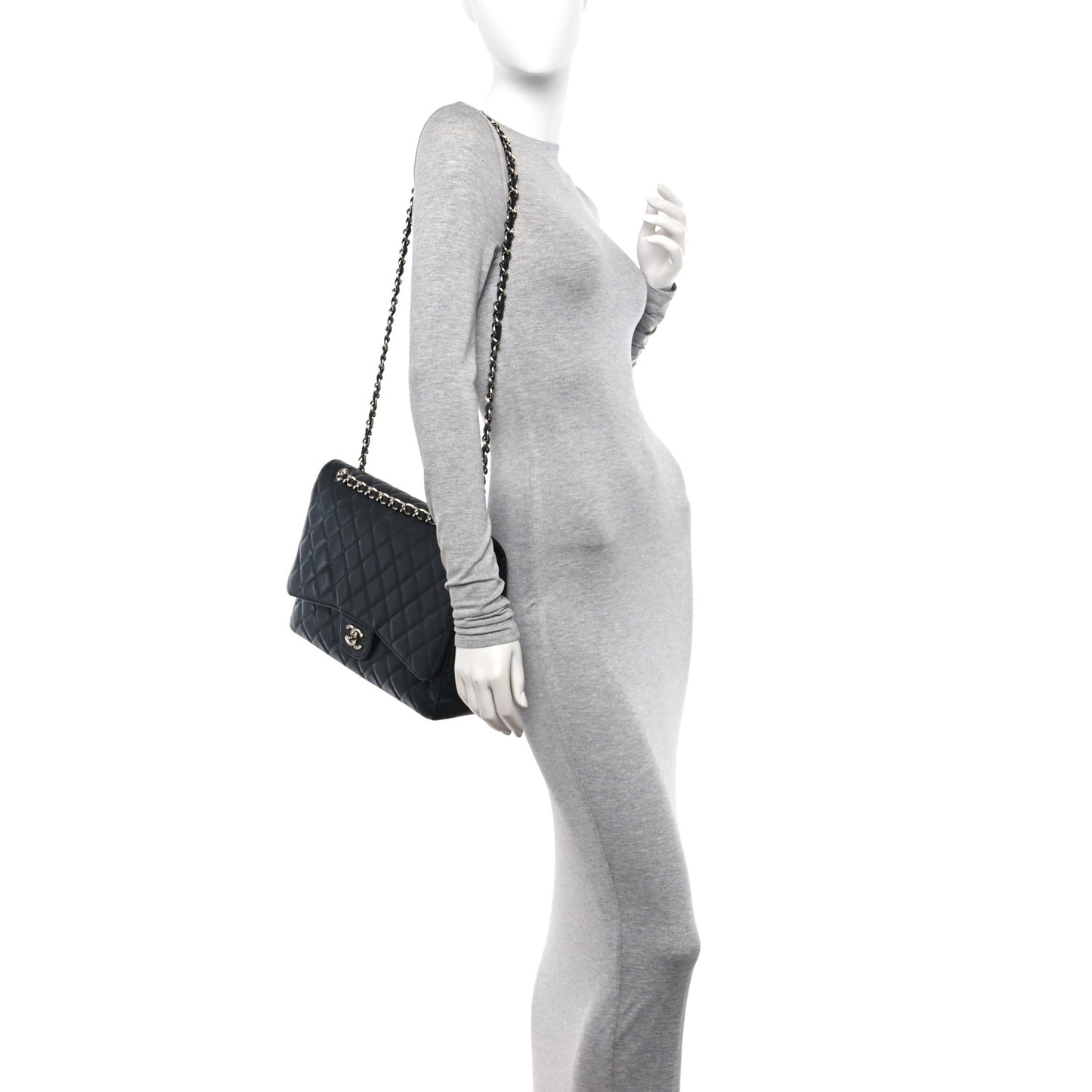 Caviar Quilted Maxi Single Flap Black