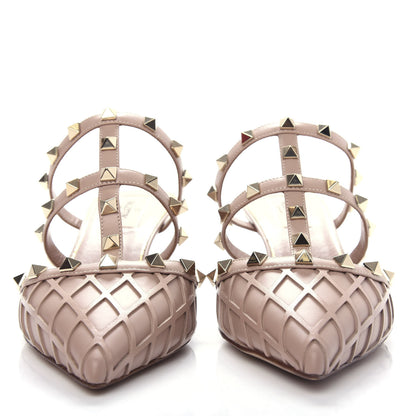 Valentino Garavani Calfskin Boudoir Rockstud 50mm Cage Mules 38 Rose Cannelle 2 of 11
