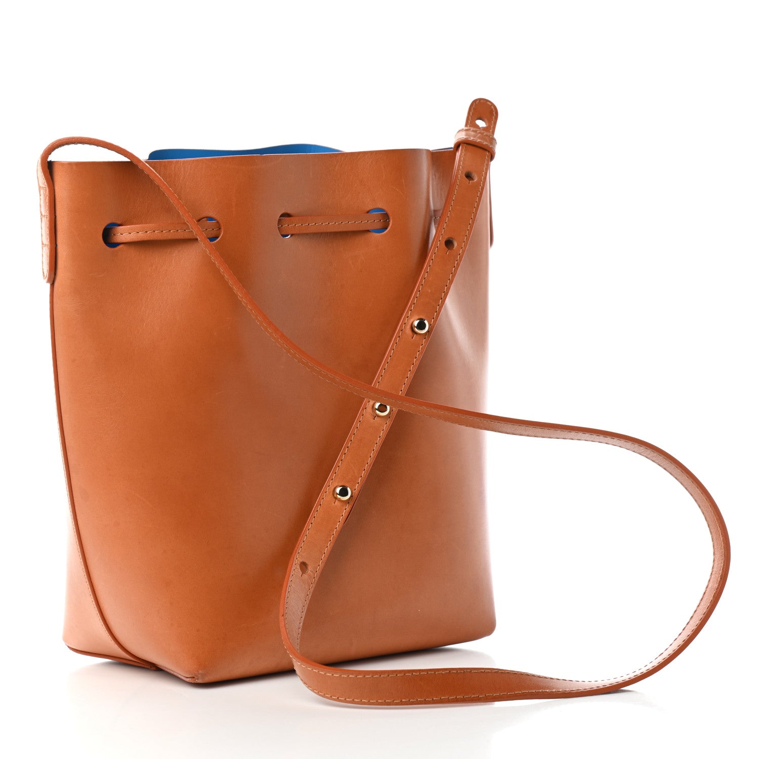 Mansur Gavriel Vegetable Tanned Calfskin Mini Bucket Bag Camello Azzurro 4 of 10