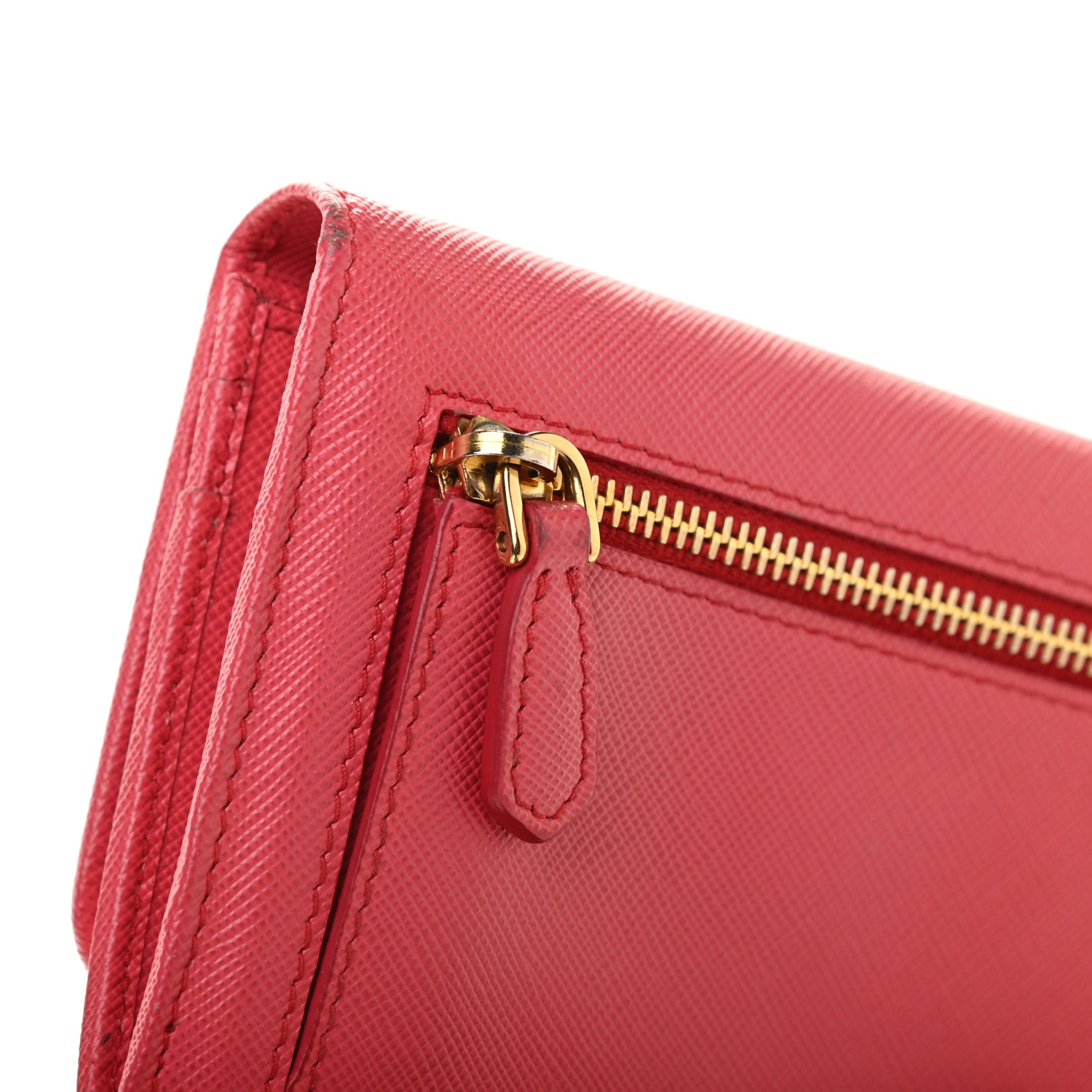 Prada Saffiano Metal Continental Flap Wallet Fragola 14 of 15