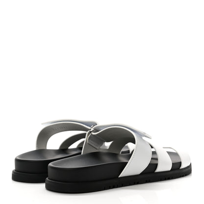 Hermes Calfskin Womens Chypre Sandals 38.5 White 4 of 9