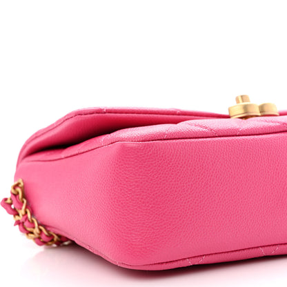 Chanel Shiny Caviar Quilted Small Chain Melody Flap Dark Pink 9 of 11