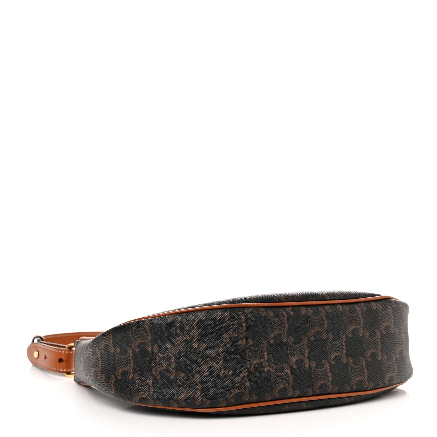 Celine Triomphe Canvas Calfskin Ava Shoulder Bag Tan 4 of 14