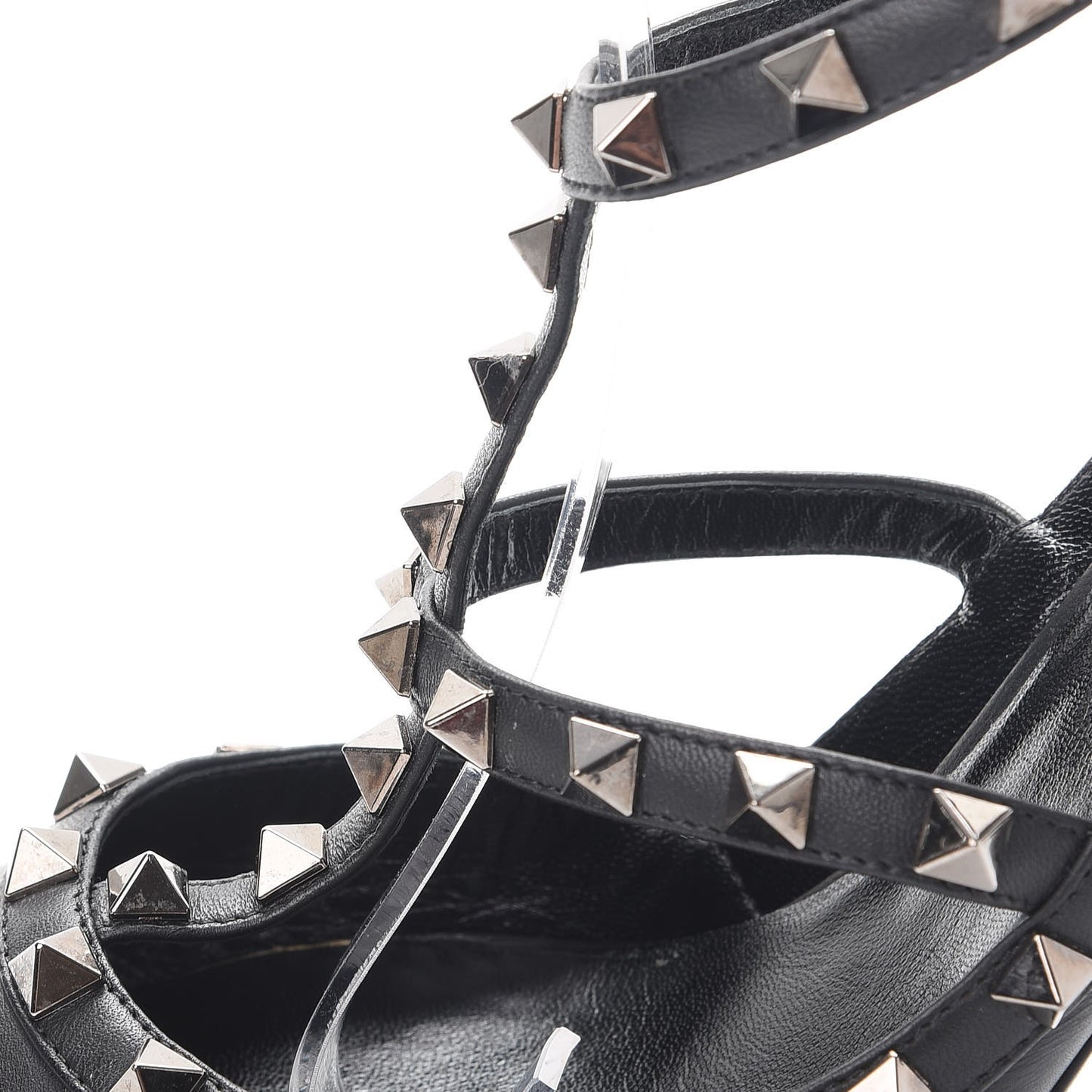 Nappa Rockstud Ankle Strap Pumps 38 Black