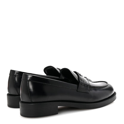 Prada Spazzolato Metal Triangle Logo Loafers 36 Black 5 of 10