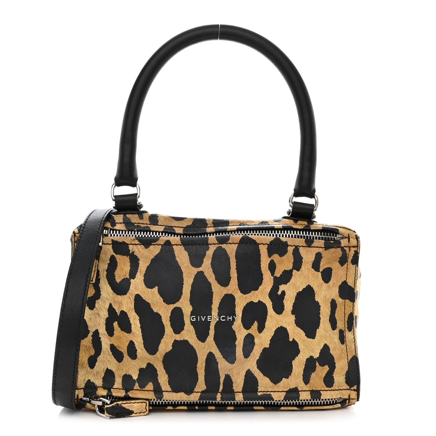 Calfskin Leopard Print Small Pandora Multicolor