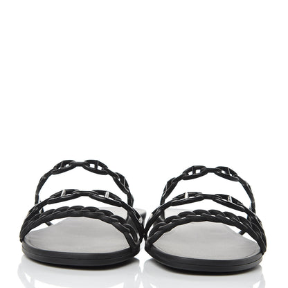 Hermes Rubber Chaine d'Ancre Rivage Sandals 39 Black 2 of 7