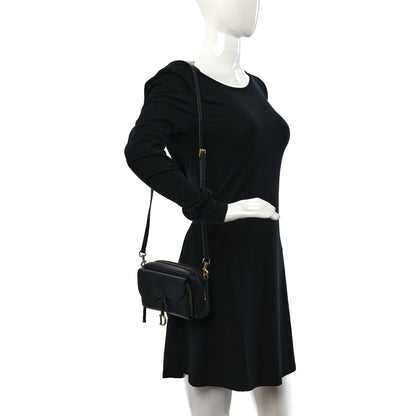 Christian Dior Goatskin Double Saddle Pouch Black 2 of 9