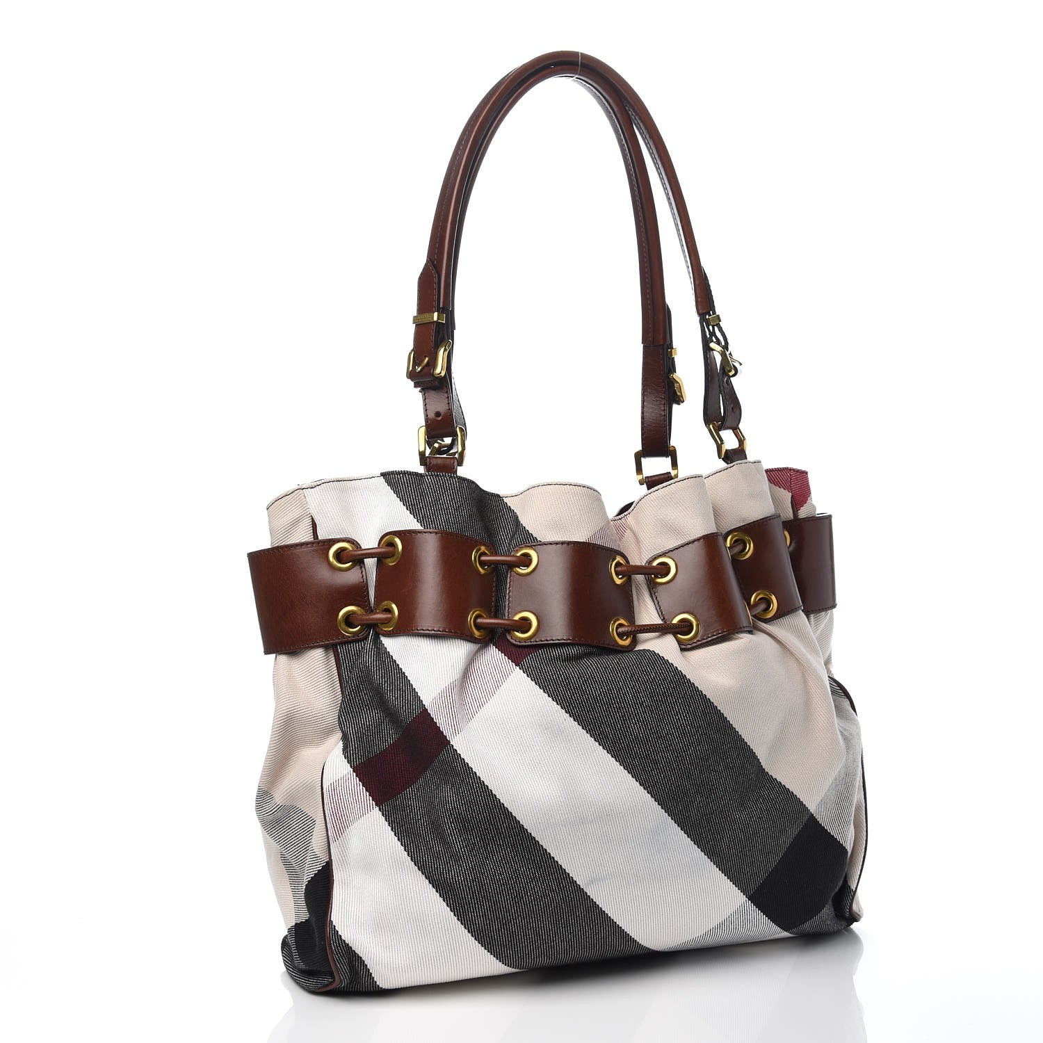 Burberry Canvas Mega Nova Check Large Warrior Tote Pale Beige 3 of 10