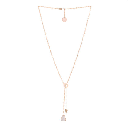 Hermes 18K Rose Gold Diamond PM Kelly Clochette Necklace 3 of 6