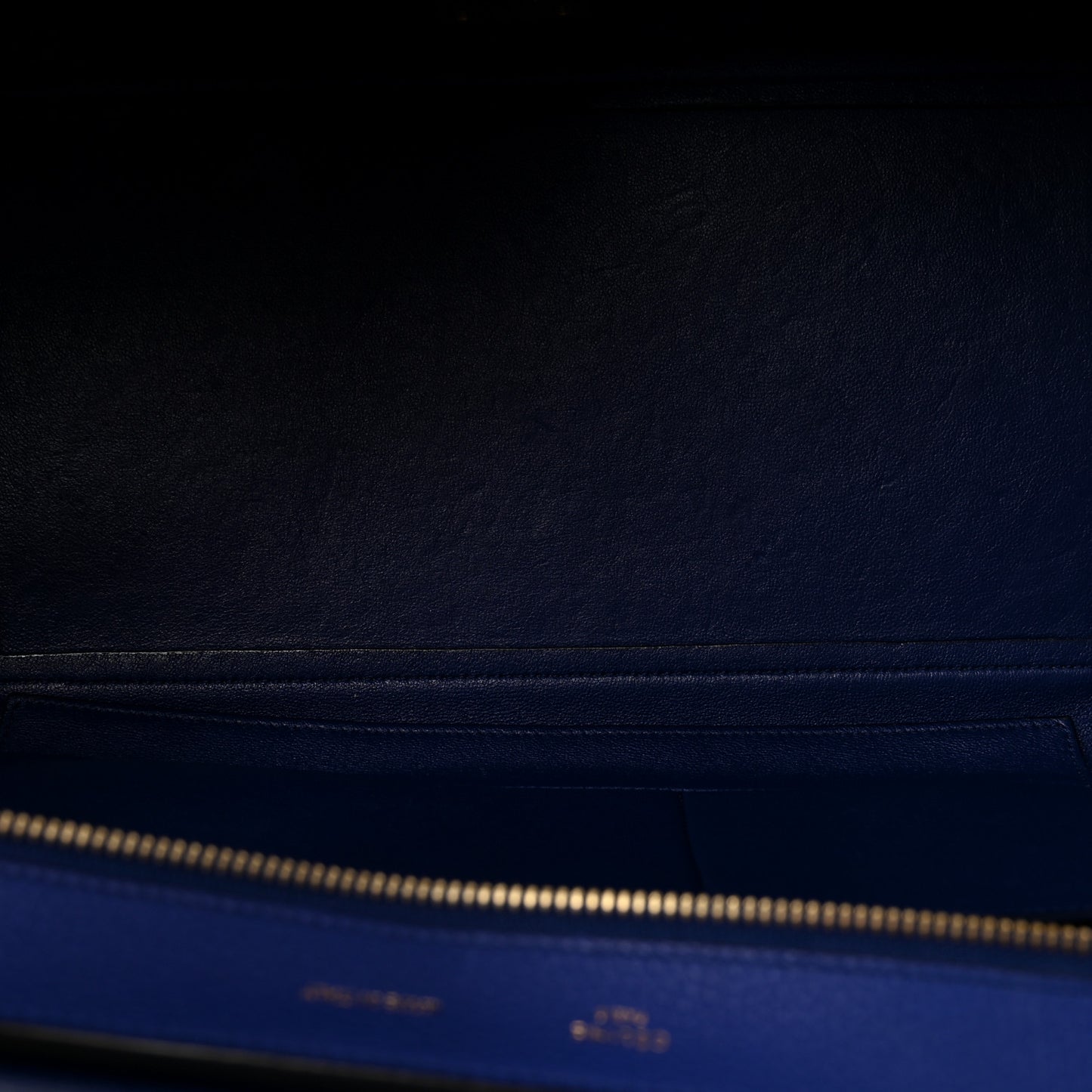 Drummed Calfskin Suede Medium Trapeze Indigo