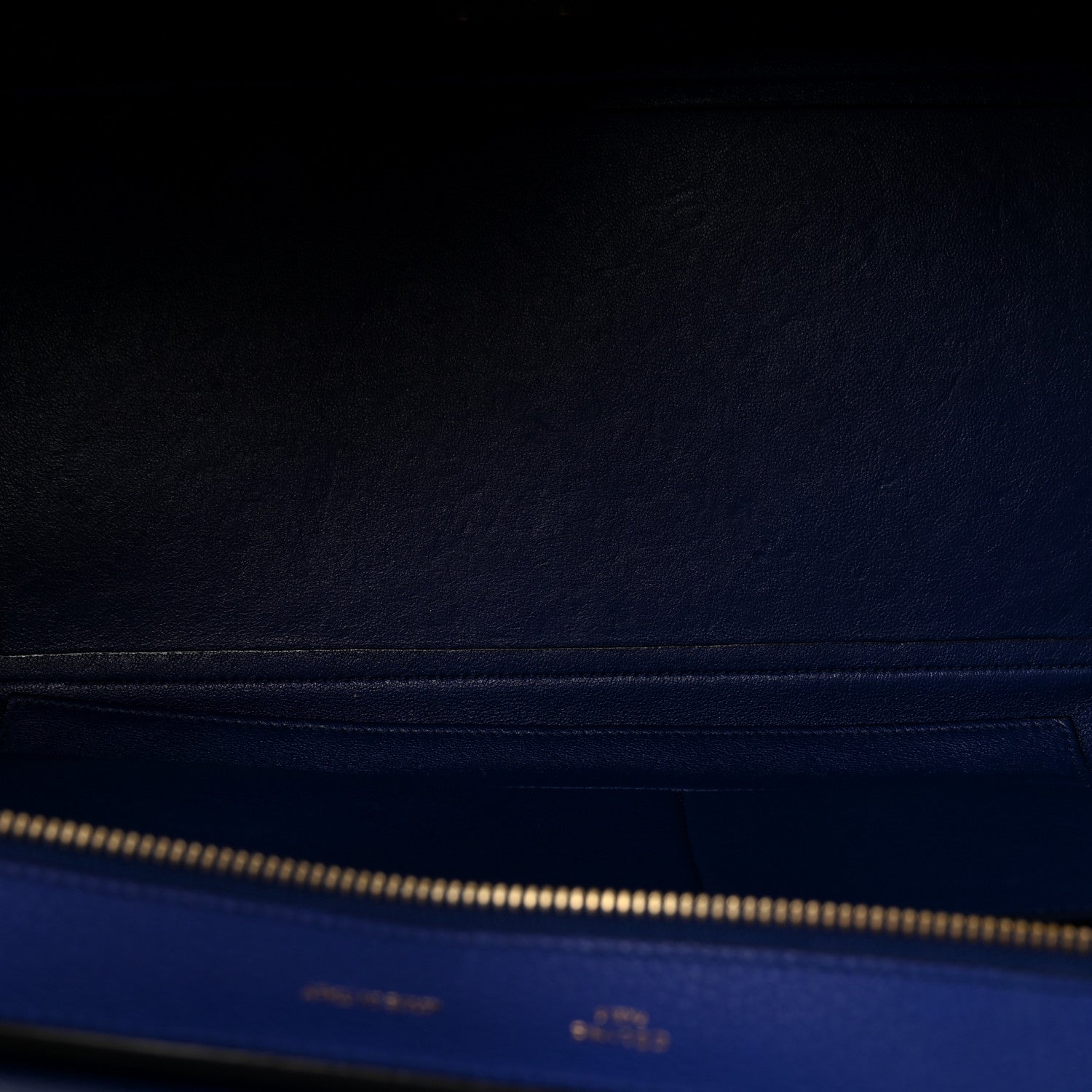 Celine Drummed Calfskin Suede Medium Trapeze Indigo 5 of 9