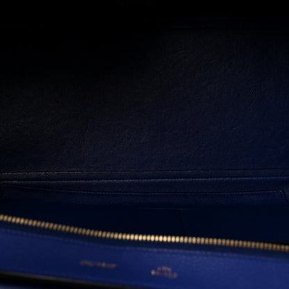 Celine Drummed Calfskin Suede Medium Trapeze Indigo 5 of 9
