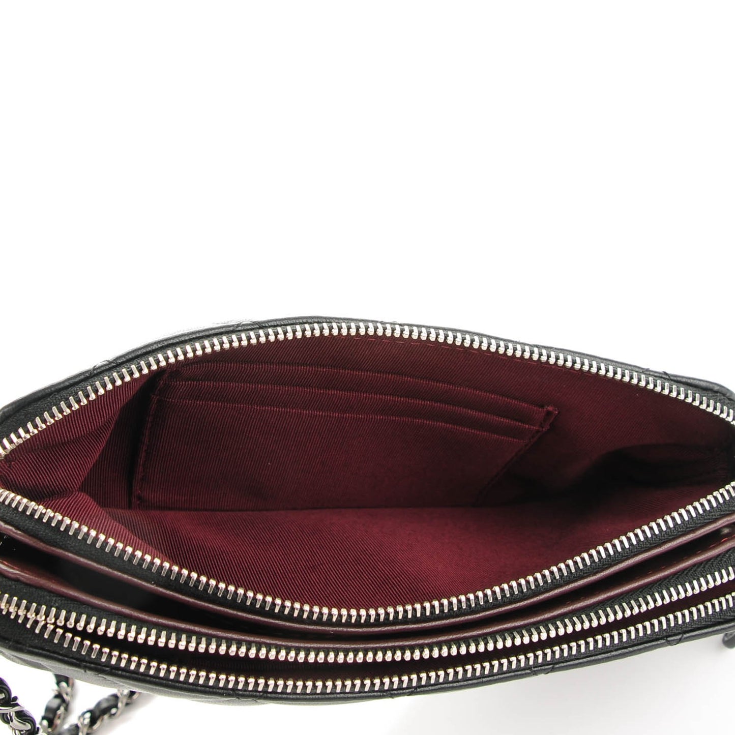 Lambskin Quilted Small Clutch With Chain Black