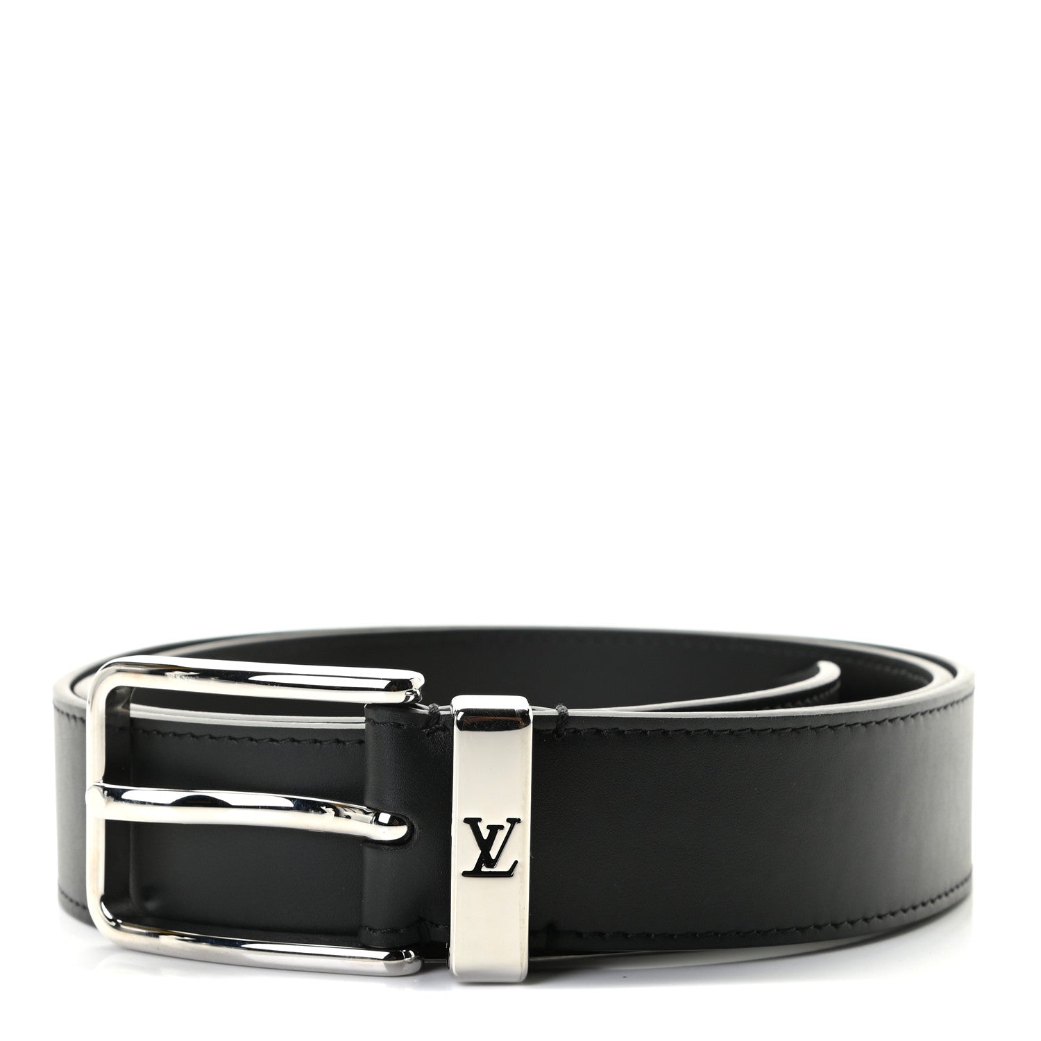 Louis Vuitton Calfskin 35mm Pont Neuf Belt 95 38 Black 1 of 4