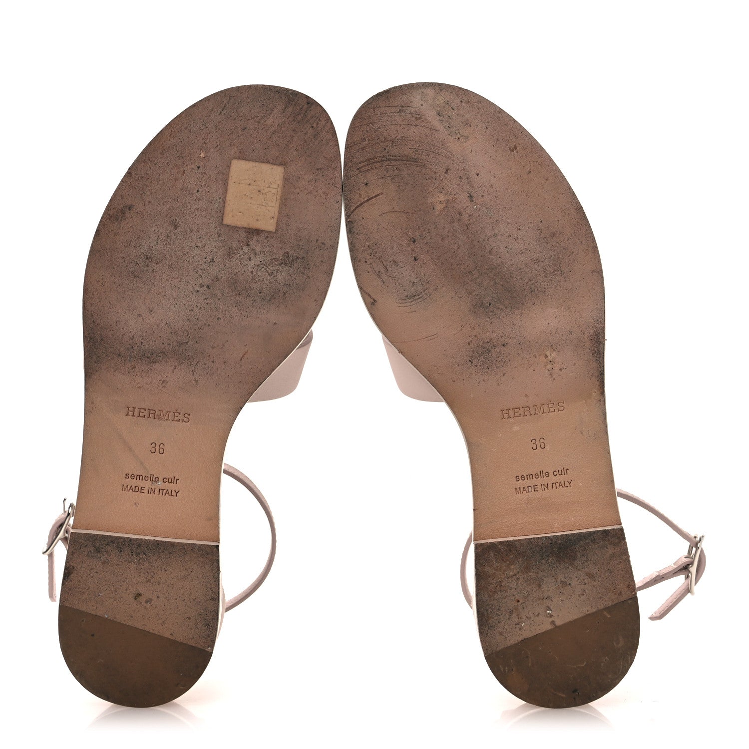Hermes Calfskin Santorini Sandals 36 Beige Nude 7 of 11