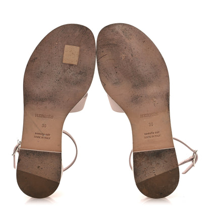 Hermes Calfskin Santorini Sandals 36 Beige Nude 7 of 11