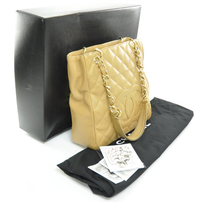 Chanel Caviar Petit Shopping Tote PST Beige 3 of 10