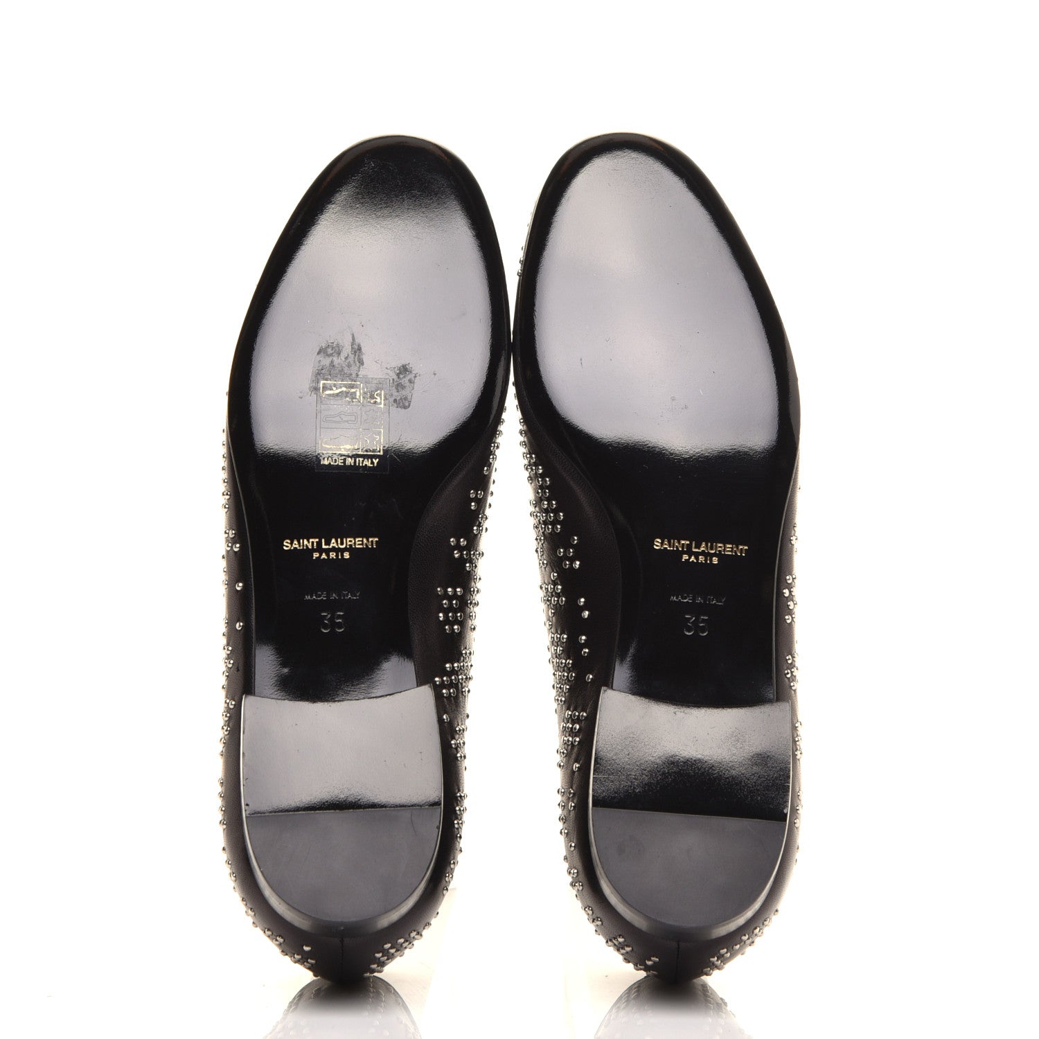 Saint Laurent Nappa Embroidered Baby Cat Smoking Slipper Flat Loafers 35 Black 5 of 9