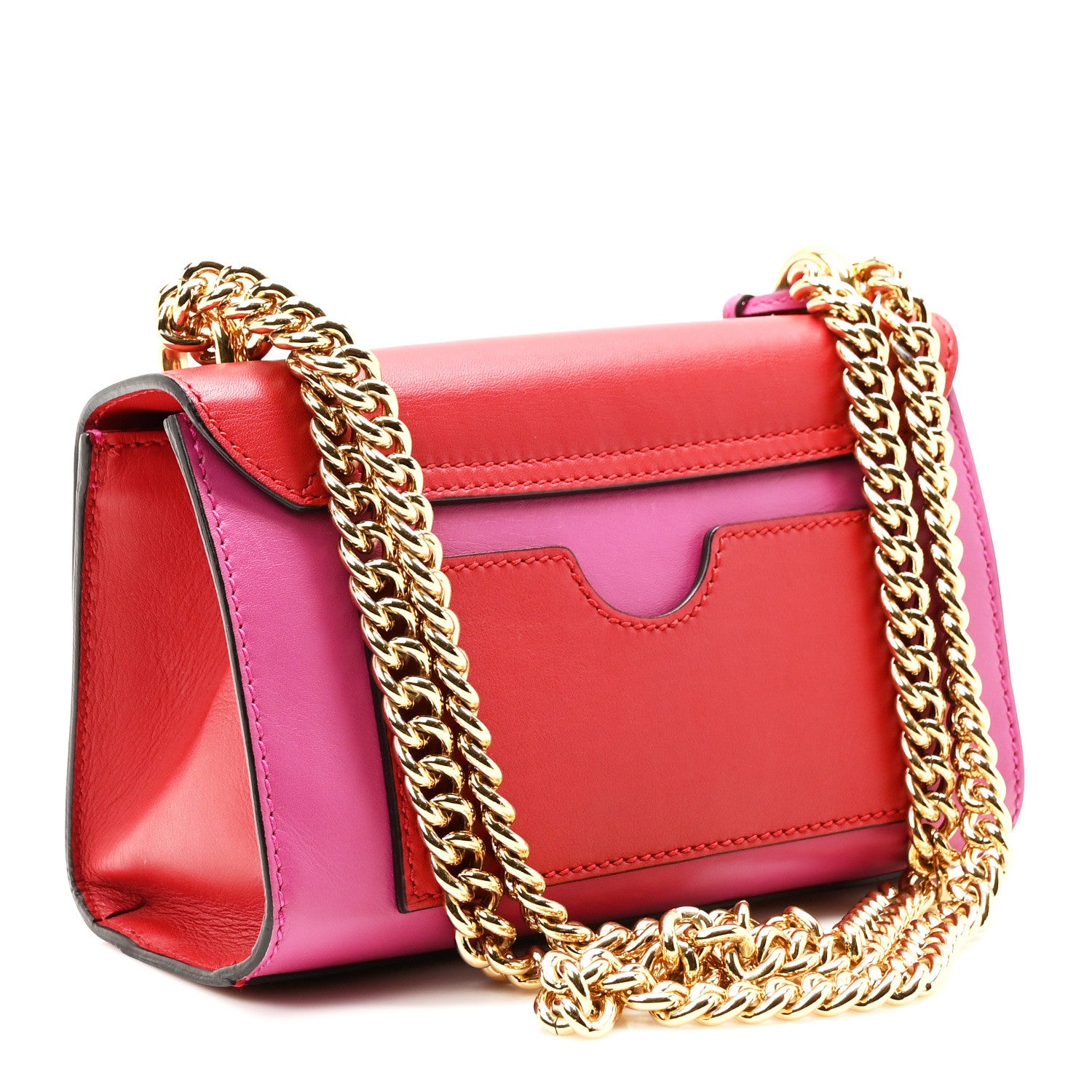 Gucci Calfskin Small Padlock Shoulder Bag New Rosette Hibiscus Red 3 of 11