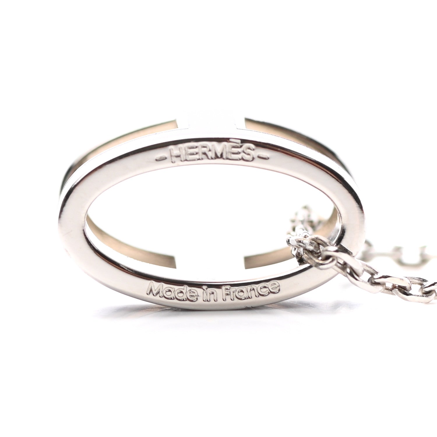 Hermes Lacquered Palladium Pop H Pendant Necklace Bleu Royal 5 of 5