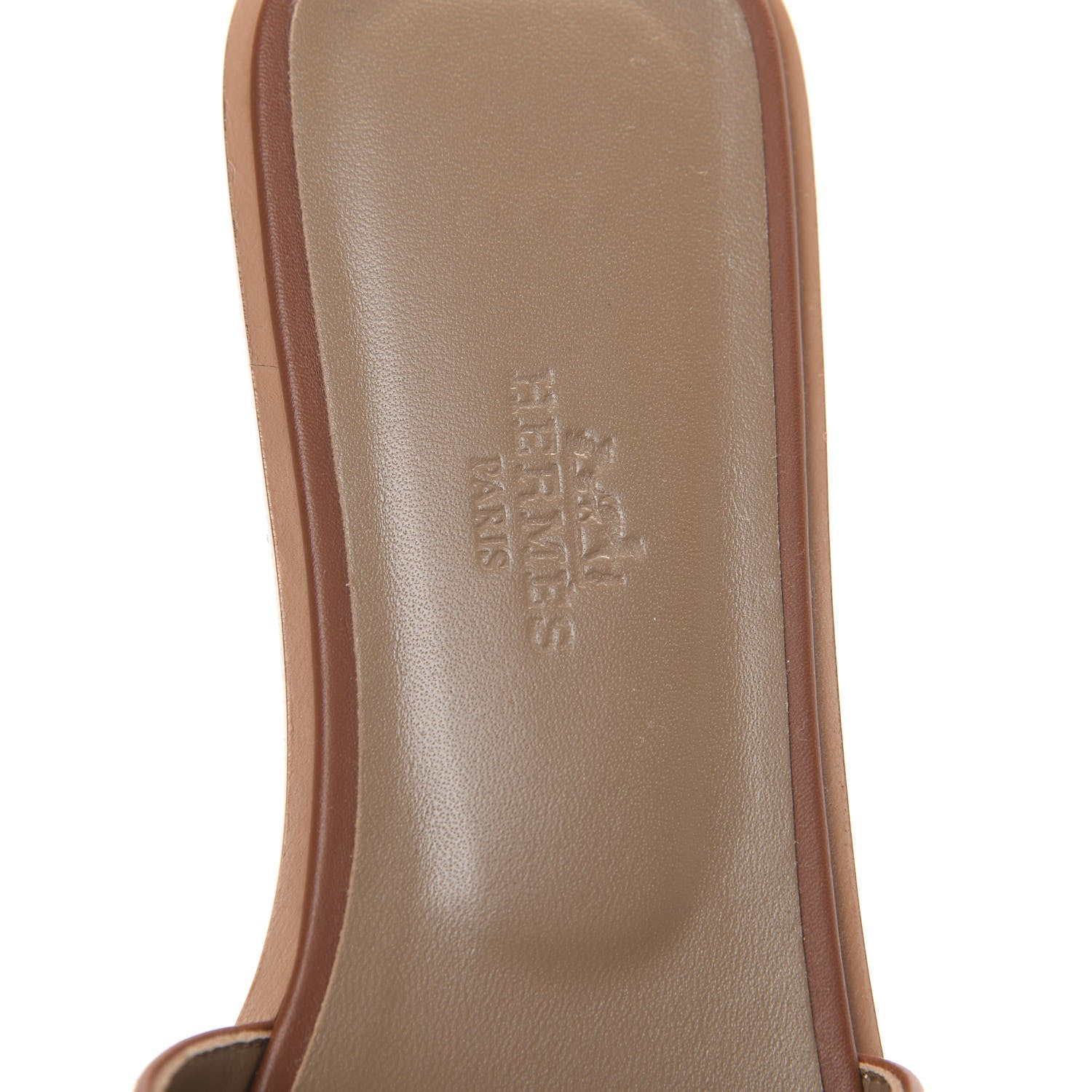 Hermes Box Calfskin Oran Sandals 38 Gold 7 of 9