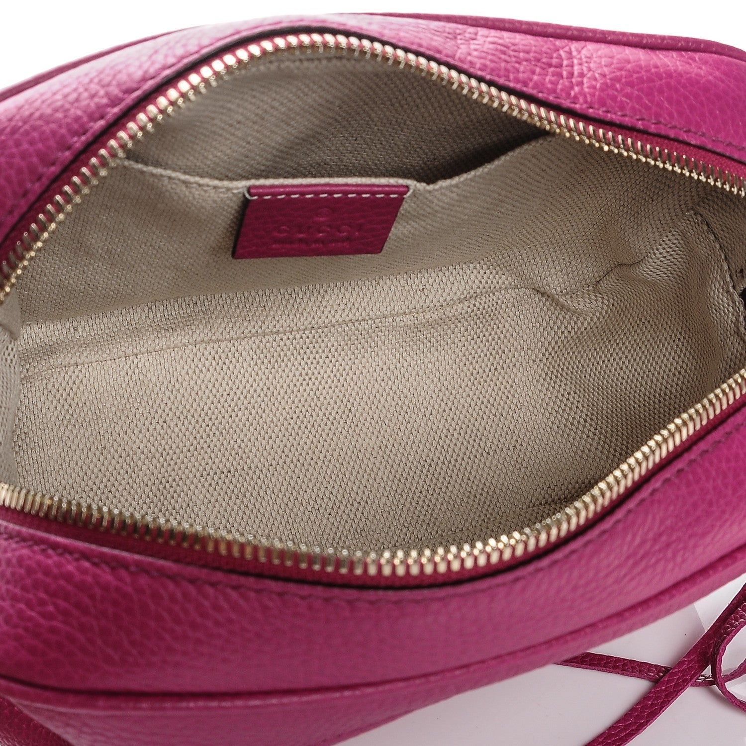 Gucci Pebbled Calfskin Small Soho Disco Bag Bright Bougainvillea 5 of 7