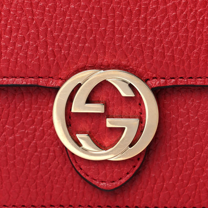 Gucci Dollar Calfskin Interlocking G Chain Wallet Red 7 of 12