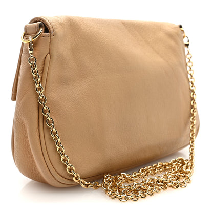 Fendi Vitello Flamingo Enamel Fendista Pouchette Crossbody Beige 3 of 10